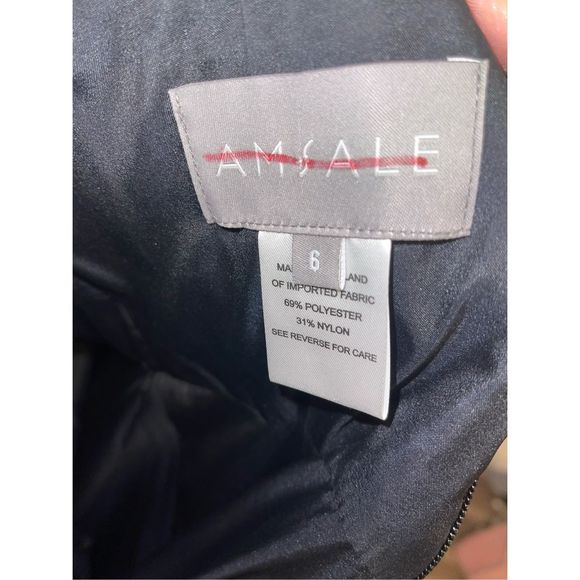 Amsale Floral Fil Coupe Strapless A-Line Gown $1295 - Picture 7 of 7